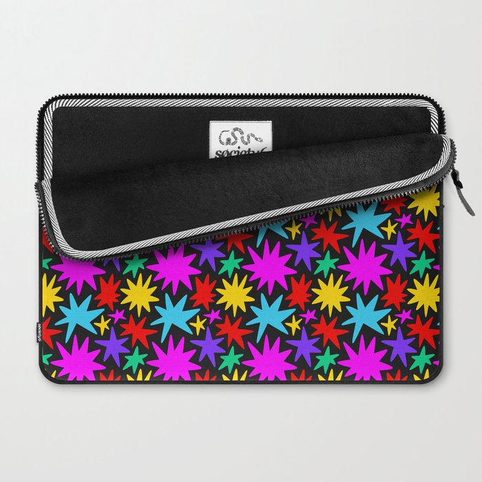 Fun colorful abstract star shape pattern Laptop Sleeve Gallery Image 2