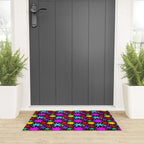 Fun colorful abstract star shape pattern Welcome Mat Gallery Image 3