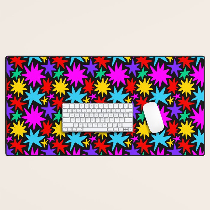 Fun colorful abstract star shape pattern Desk Mat Gallery Image 1
