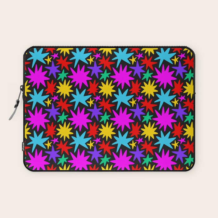 Fun colorful abstract star shape pattern Laptop Sleeve Gallery Image 1