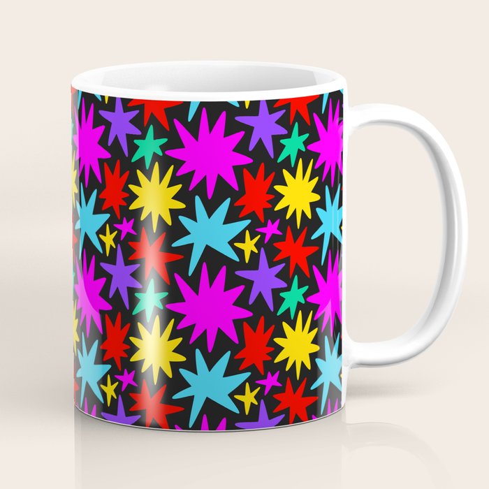 Fun colorful abstract star shape pattern Coffee Mug Gallery Image 1