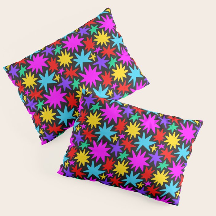 Fun colorful abstract star shape pattern Pillow Sham Gallery Image 3