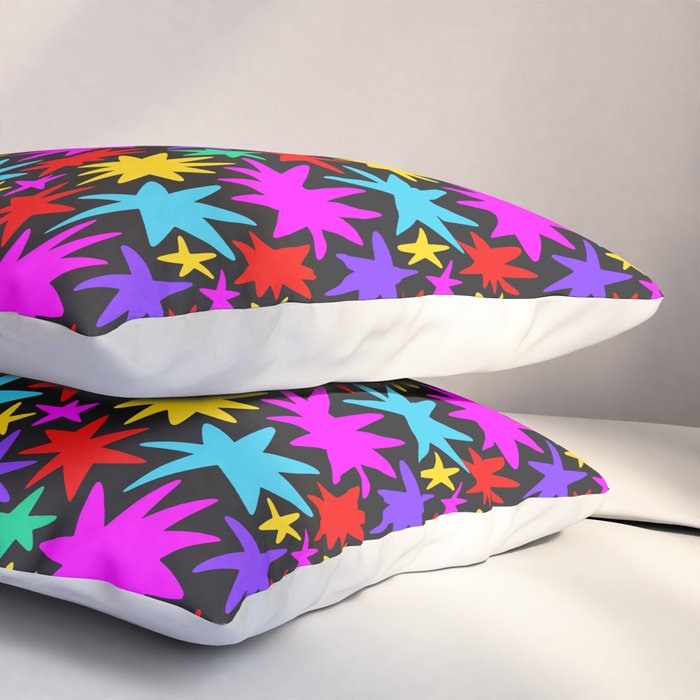 Fun colorful abstract star shape pattern Pillow Sham Gallery Image 3