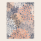 Floral Prints, Navy, Coral, Peach and Gray, Abstract Art, Coloured Prints Poster Gallery Image 4