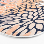 Floral Prints, Navy, Coral, Peach and Gray, Abstract Art, Coloured Prints Bath Mat Gallery Image 3