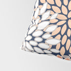 Floral Prints, Navy, Coral, Peach and Gray, Abstract Art, Coloured Prints Pillow Sham Gallery Image 4