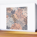 Floral Prints, Navy, Coral, Peach and Gray, Abstract Art, Coloured Prints Wall Mural Gallery Image 2