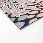 Floral Prints, Navy, Coral, Peach and Gray, Abstract Art, Coloured Prints Welcome Mat Gallery Image 2