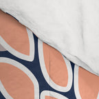 Floral Prints, Navy, Coral, Peach and Gray, Abstract Art, Coloured Prints Comforter Gallery Image 4