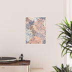 Floral Prints, Navy, Coral, Peach and Gray, Abstract Art, Coloured Prints Poster Gallery Image 2