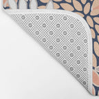 Floral Prints, Navy, Coral, Peach and Gray, Abstract Art, Coloured Prints Bath Mat Gallery Image 2