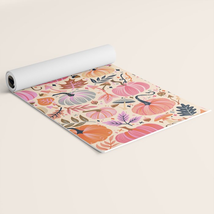 Pumpkin Confetti - Rainbow on Cream Yoga Mat Gallery Image 2