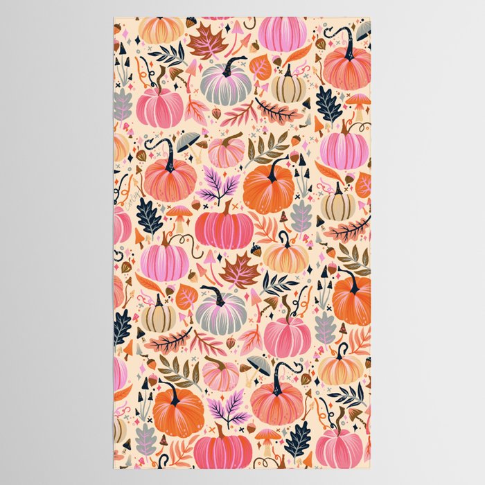 Pumpkin Confetti - Rainbow on Cream Tablecloth Gallery Image 2