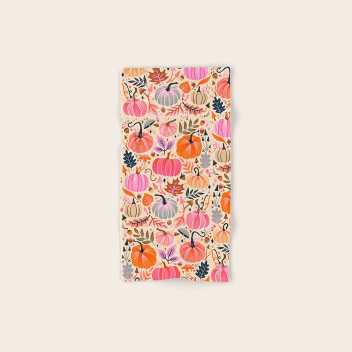 Pumpkin Confetti - Rainbow on Cream Bath Towel Gallery Image 1