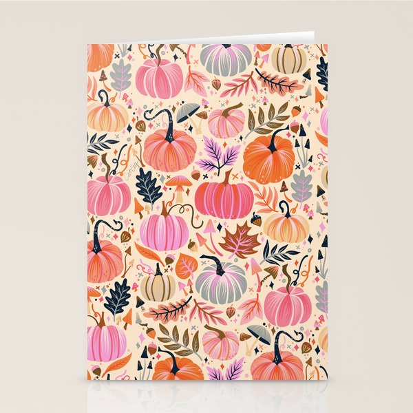 Pumpkin Confetti - Rainbow on Cream Stationery Card Gallery Image 1