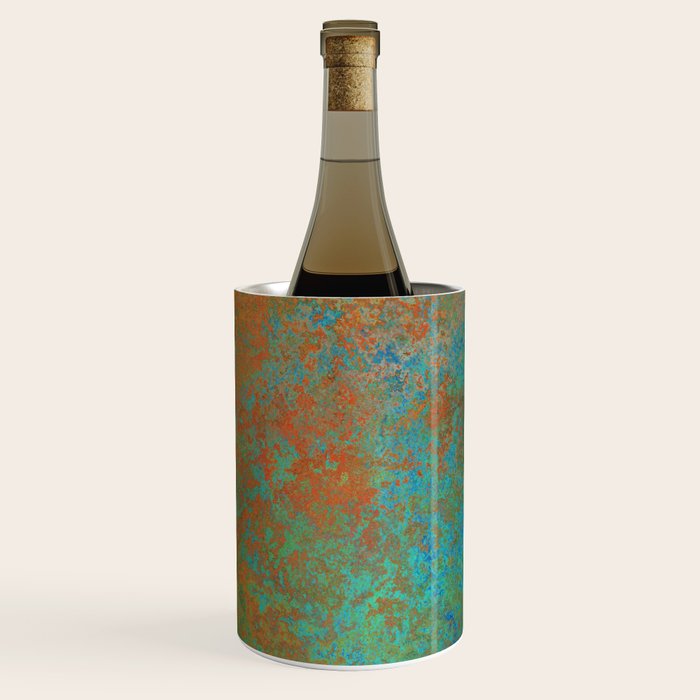Vintage Teal and Copper Rust Wine Chiller Gallery Image 1