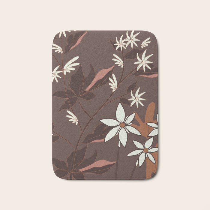 Floral Mocha 3 Bath Mat Gallery Image 1