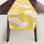 Mustard Yellow and Blush Pink Mid-century Modern Loop Pattern Table Runner Gallery Image 1