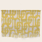 Mustard Yellow and Blush Pink Mid-century Modern Loop Pattern Wall Hanging Gallery Image 1