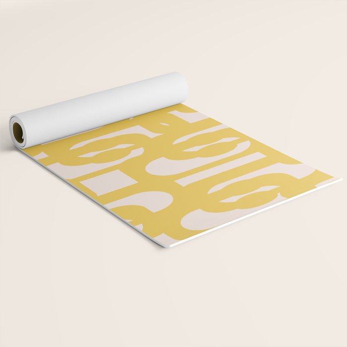 Mustard Yellow and Blush Pink Mid-century Modern Loop Pattern Yoga Mat Gallery Image 2