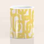 Mustard Yellow and Blush Pink Mid-century Modern Loop Pattern Coffee Mug Gallery Image 4