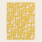 Mustard Yellow and Blush Pink Mid-century Modern Loop Pattern Poster Gallery Image 4