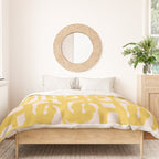 Mustard Yellow and Blush Pink Mid-century Modern Loop Pattern Duvet Cover Gallery Image 3