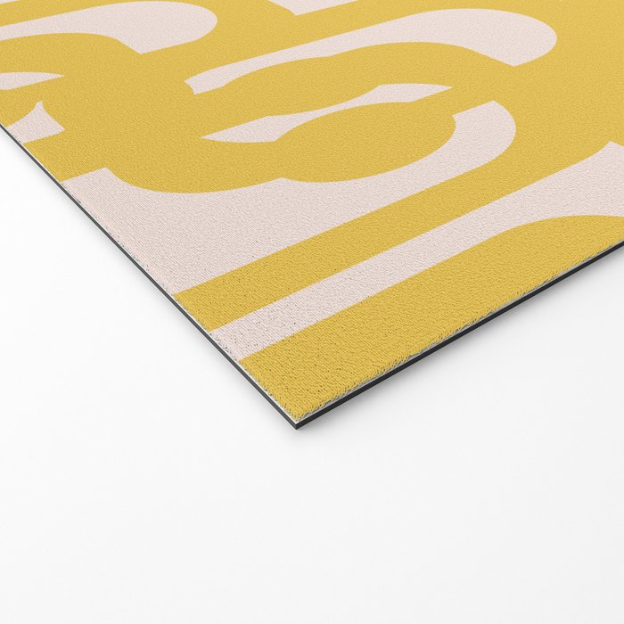 Mustard Yellow and Blush Pink Mid-century Modern Loop Pattern Welcome Mat Gallery Image 2