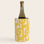 Mustard Yellow and Blush Pink Mid-century Modern Loop Pattern Wine Chiller Gallery Image 1