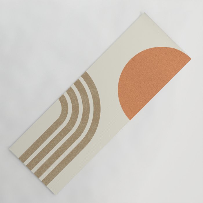 Mid-Century Modern - Orange Sun and Rainbow Yoga Mat Gallery Image 1
