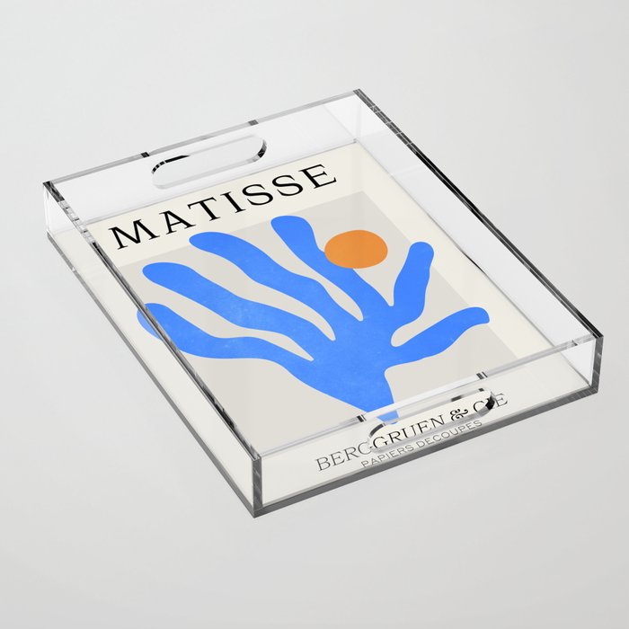Jazz Blue Leaf: Matisse Series 02 | Mid-Century Edition Acrylic Tray Gallery Image 1