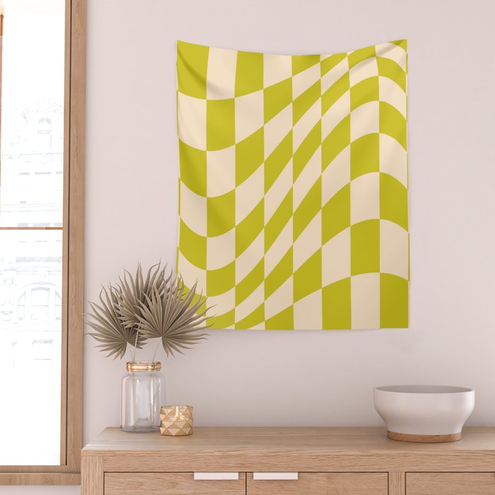 Modern twenties green pattern Wall Tapestry Gallery Image 2