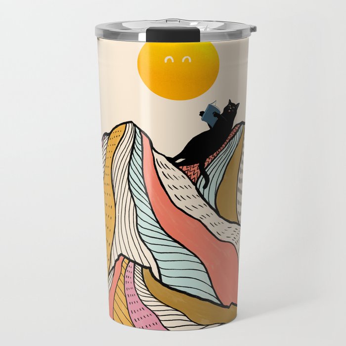 Good Morning Meow 3 - Reading Rainbow Travel Mug Gallery Image 1