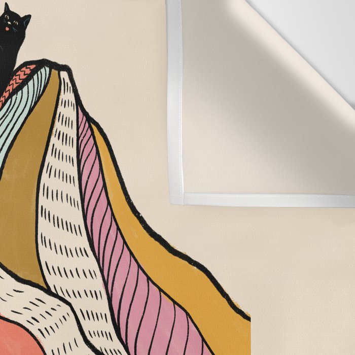 Good Morning Meow 3 - Reading Rainbow Wall Tapestry Gallery Image 3