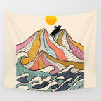 Good Morning Meow 3 - Reading Rainbow Wall Tapestry Gallery Image 4