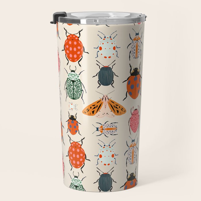 Beetles and butterfies Travel Mug Gallery Image 3