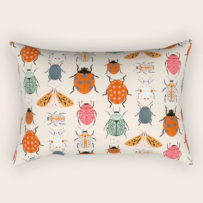 Beetles and butterfies Rectangular Pillow Gallery Image 1