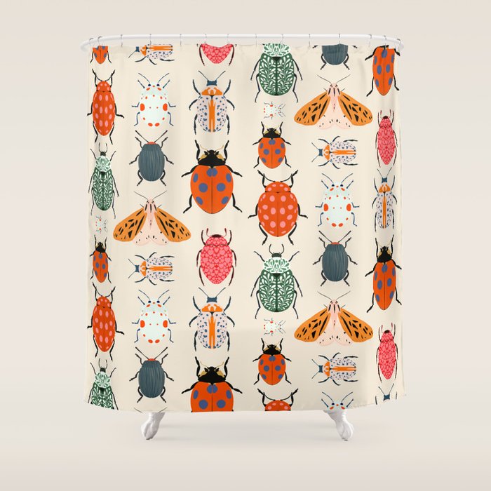 Beetles and butterfies Shower Curtain Gallery Image 1