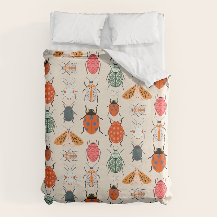 Beetles and butterfies Duvet Cover Gallery Image 6