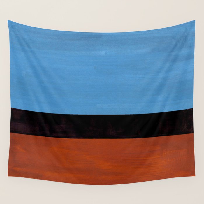 Autumn Sky Color field Abstract Mid Century Modern Minimalist  Wall Tapestry Gallery Image 1