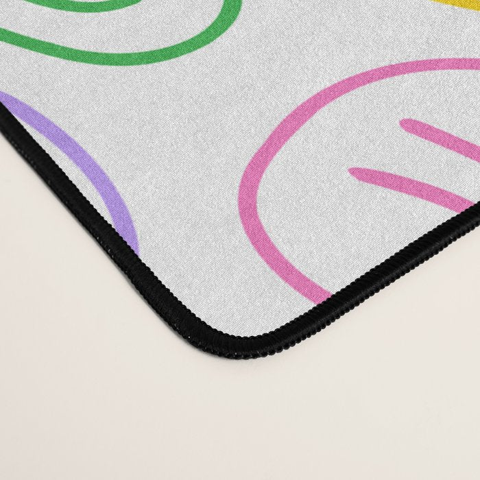 Colorful happy smiling face cartoon pattern Desk Mat Gallery Image 4