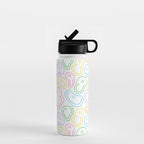 Colorful happy smiling face cartoon pattern Water Bottle Gallery Image 1