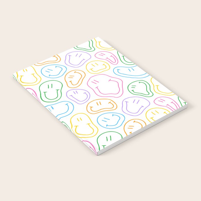 Colorful happy smiling face cartoon pattern Notebook Gallery Image 2
