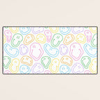 Colorful happy smiling face cartoon pattern Desk Mat Gallery Image 3