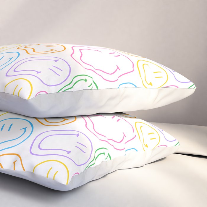 Colorful happy smiling face cartoon pattern Pillow Sham Gallery Image 3