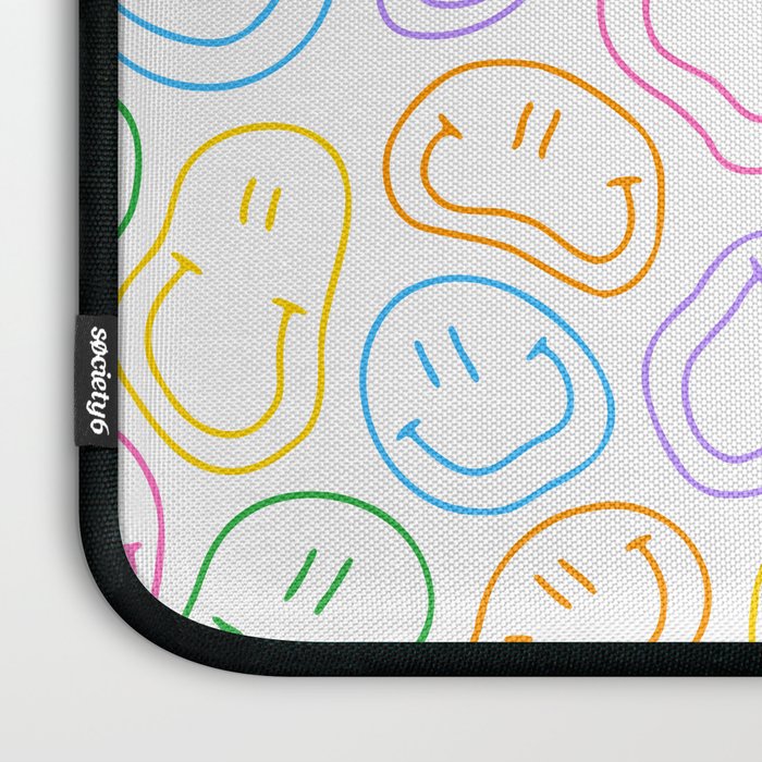 Colorful happy smiling face cartoon pattern Laptop Sleeve Gallery Image 3