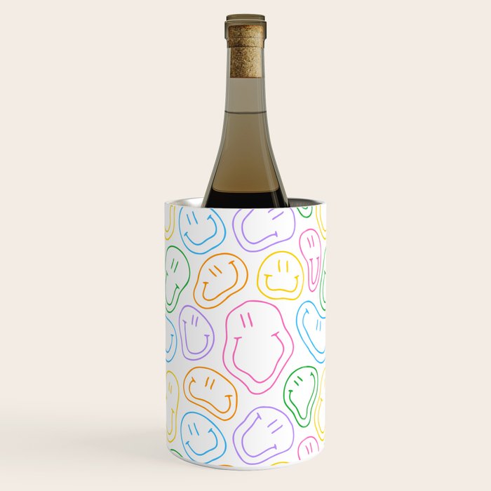 Colorful happy smiling face cartoon pattern Wine Chiller Gallery Image 3