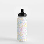 Colorful happy smiling face cartoon pattern Water Bottle Gallery Image 2