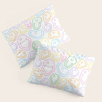Colorful happy smiling face cartoon pattern Pillow Sham Gallery Image 3