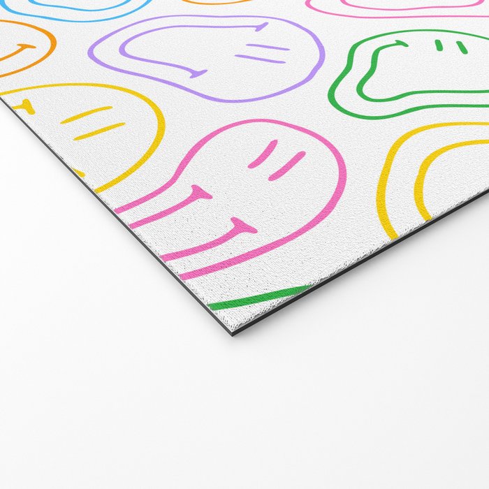 Colorful happy smiling face cartoon pattern Welcome Mat Gallery Image 2